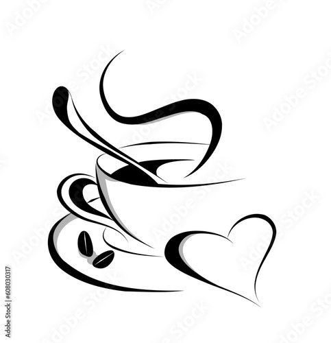 Vector illustration of coffee with love