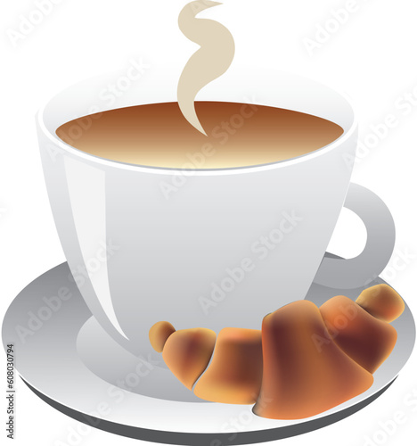 This is a vector editable image of cup of hot coffee