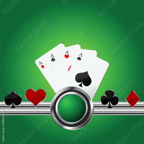 Poker theme square background with four aces