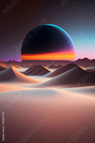 minimalist landscape wallpaper or cover. print concept. ai illustration generated