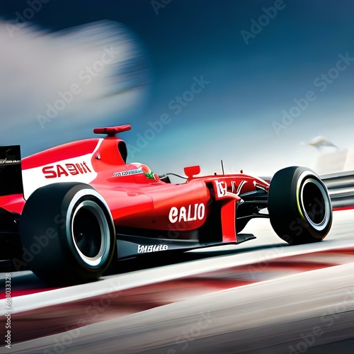 F1 racing car on circuit, Sports automotive Formula one.