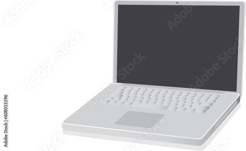 aluminum laptop computer - vector illustration