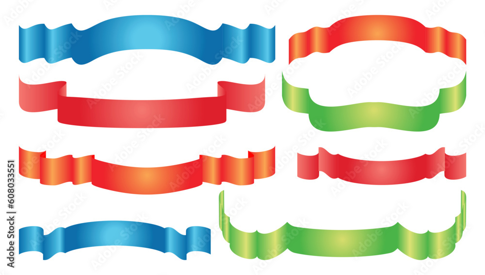 Collection of ribbons in different colours. Collection of ribbons in different colours.