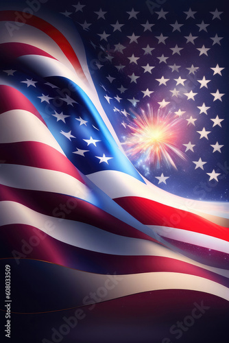 4th july independence day celebration poster or banner. ai illustration generated