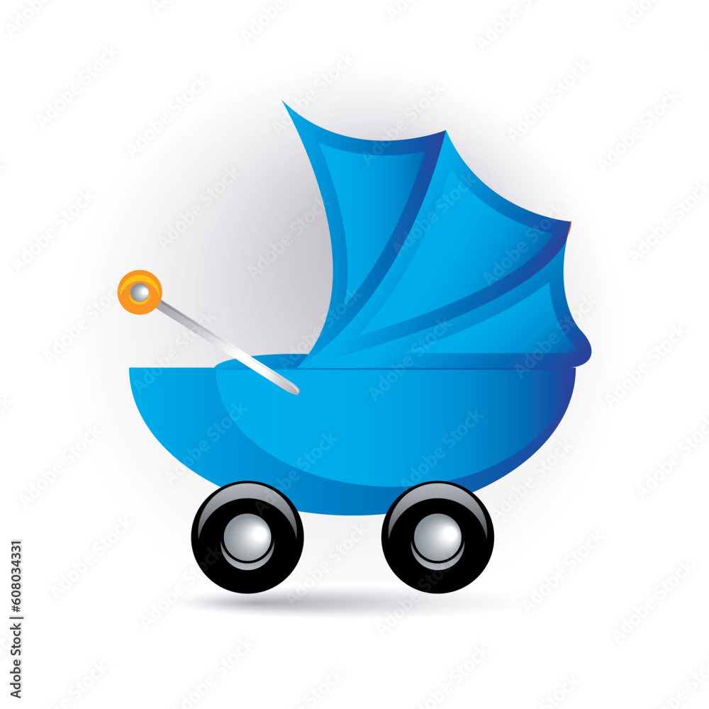 blue stroller