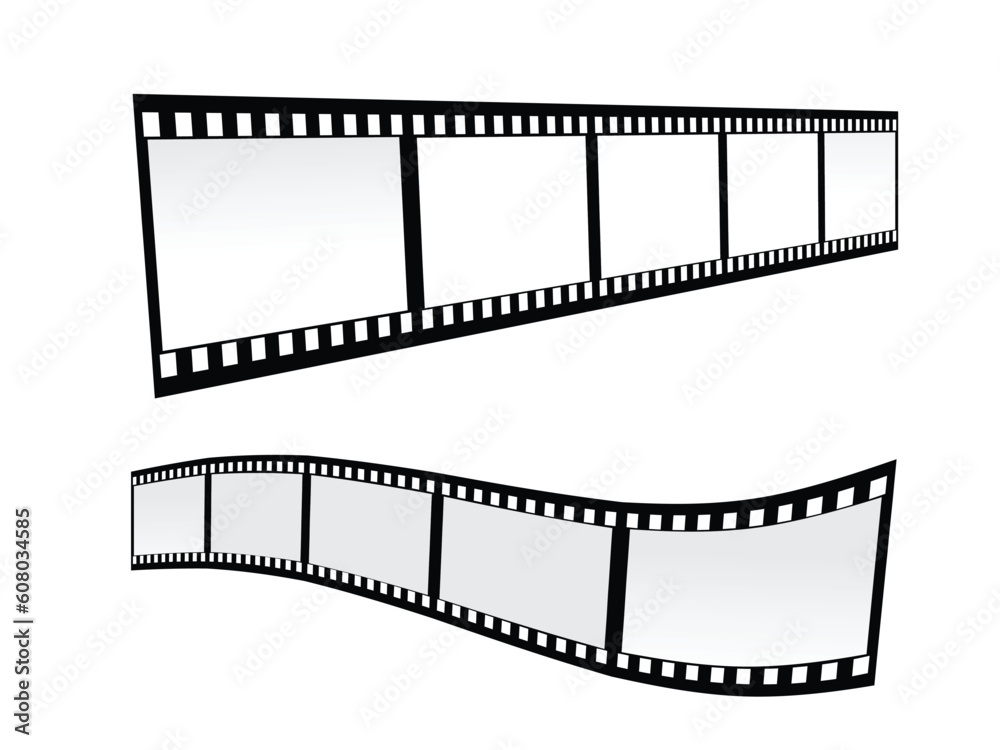 vector eps10 illustration of two simple black and white film stripe