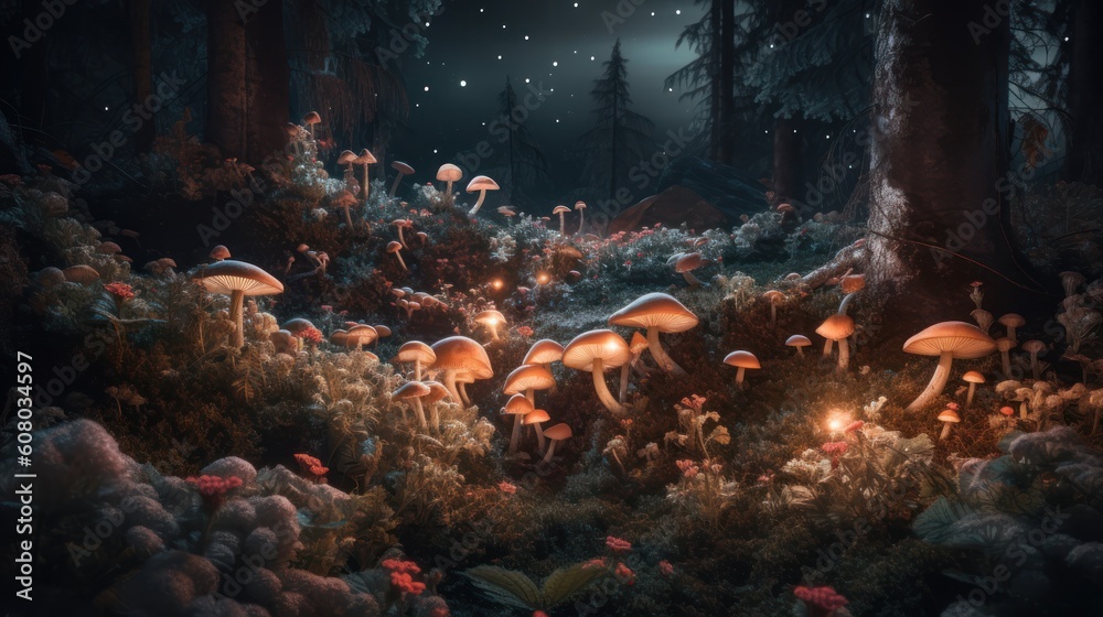 Fototapeta premium christmas lights in the forest