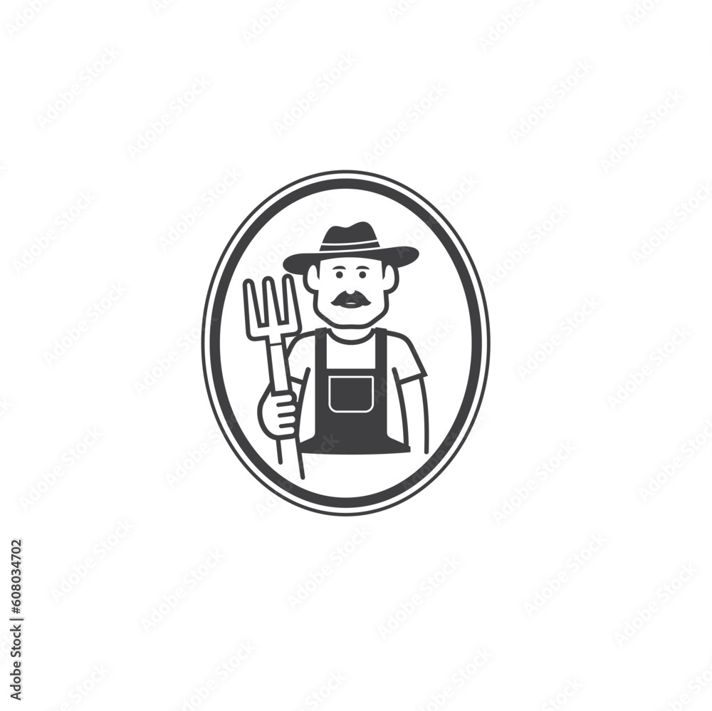 illustration of farmer, farmer icon, vector art. illustration of farmer, farmer icon, vector art.