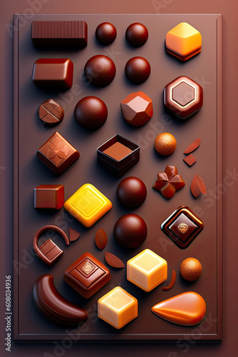 chocolate day concept banner or poster. ai illustration generated
