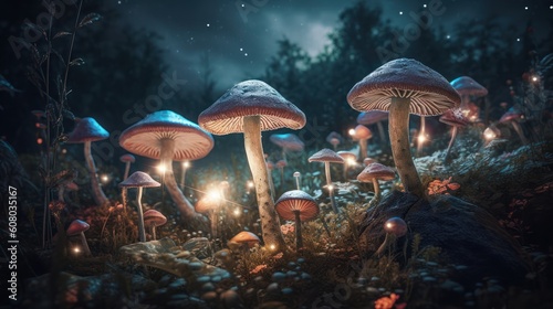 mushroom in the night