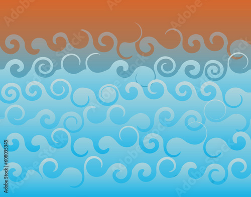 Abstract editable vector background of ocean waves