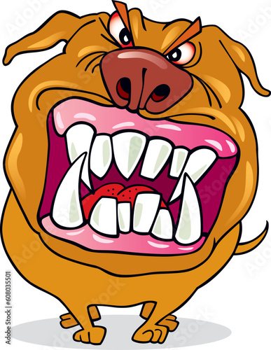 Cartoon vector illustration of bad dog