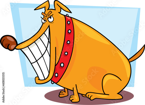 Illustration of bad dog with toothy smile