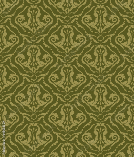 Vector green beauty seamless floral ornament