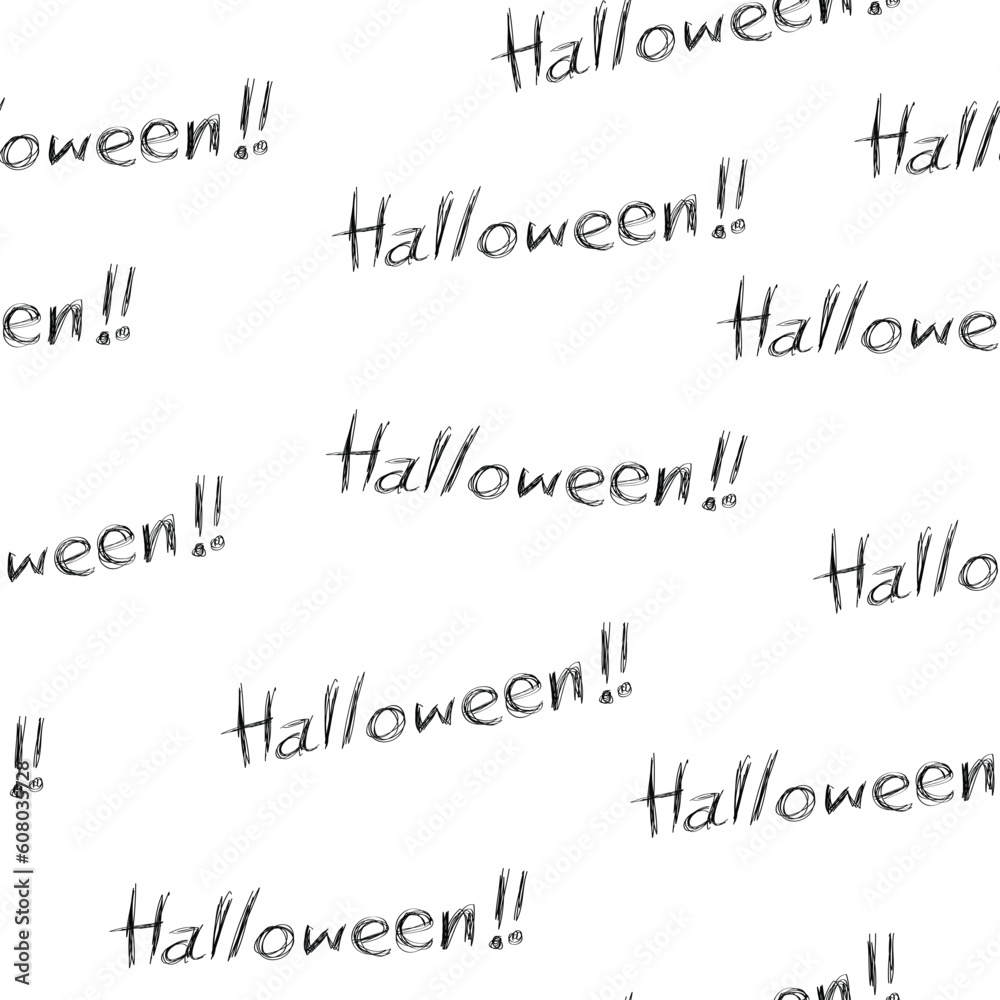 seamless background for halloween, doodle style.