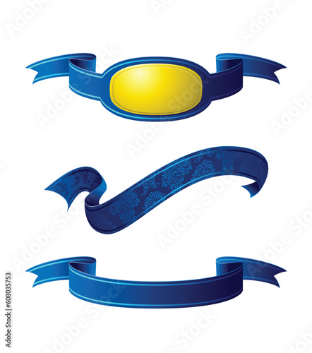 Banner with ornaments and gold plate