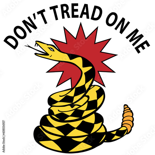 An image of a rattlesnake with political text representing the tea party.