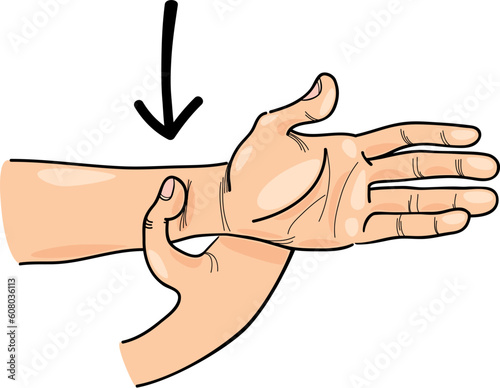 Illustration of special acupressure point on hand