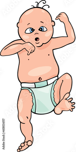 illustration of surprised baby