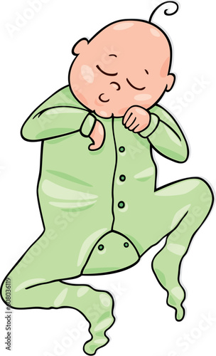 Cartoon illustration of sleeping baby