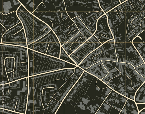 Fototapeta Naklejka Na Ścianę i Meble -  Editable vector illustration of a detailed generic street map without names