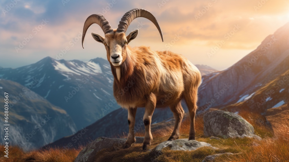Obraz premium mountain goat in the mountains