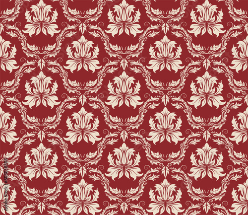 Damask seamless vector pattern.  For easy making seamless pattern just drag all group into swatches bar, and use it for filling any contours.