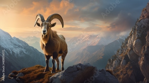 mountain goat in the mountains