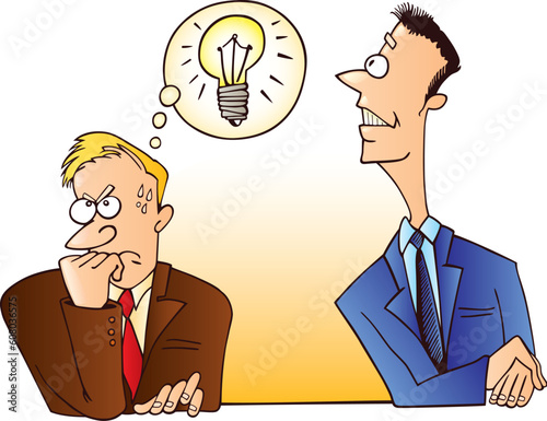 Illustration of man stealing an idea