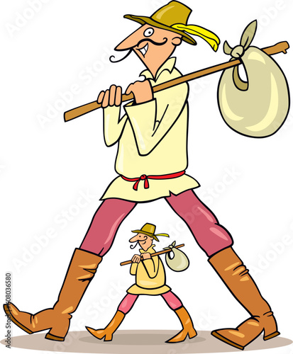 Cartoon illustration of two wayfarers