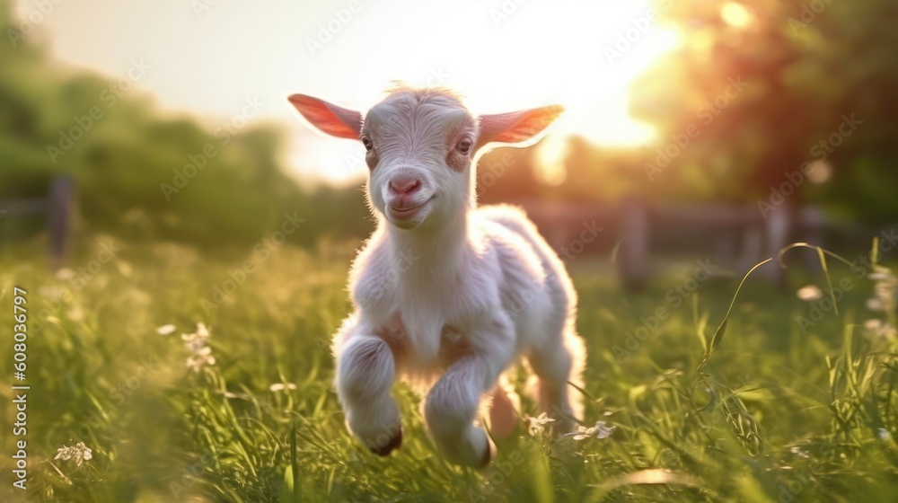 Fototapeta premium goat on the meadow