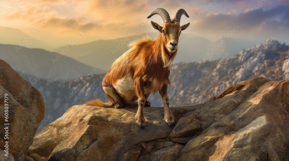 Obraz premium mountain goat on the mountain