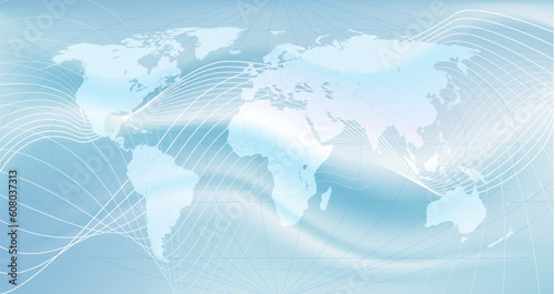 Illustration of the world. An abstract representation of global communications
