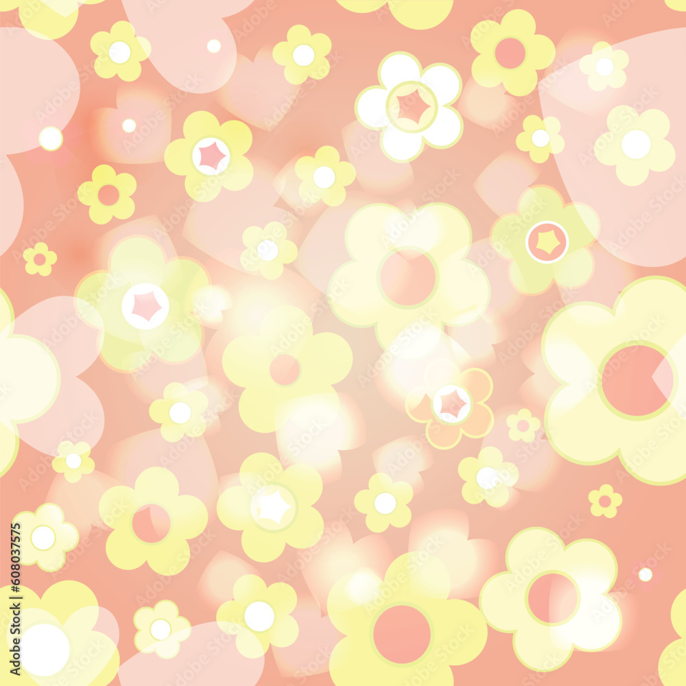 Seamless tile-able flower background - vector wrapping paper pattern