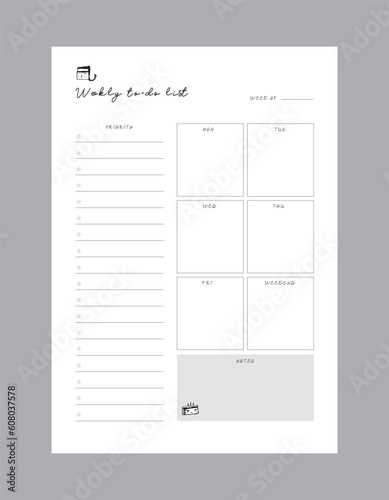 Weekly Planner.  Cute style with Sean and Sea partners. Plan your day make dream happen.