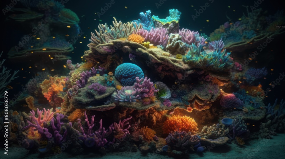coral reef in aquarium coral reef in aquarium