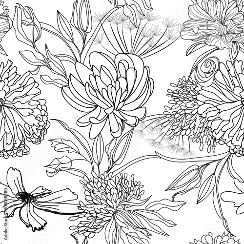 Monochrome seamless pattern