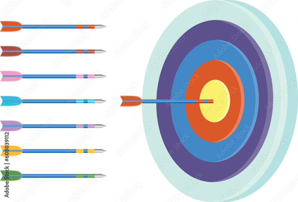 Image of a 3D dartboard and darts. Image of a 3D dartboard and darts.