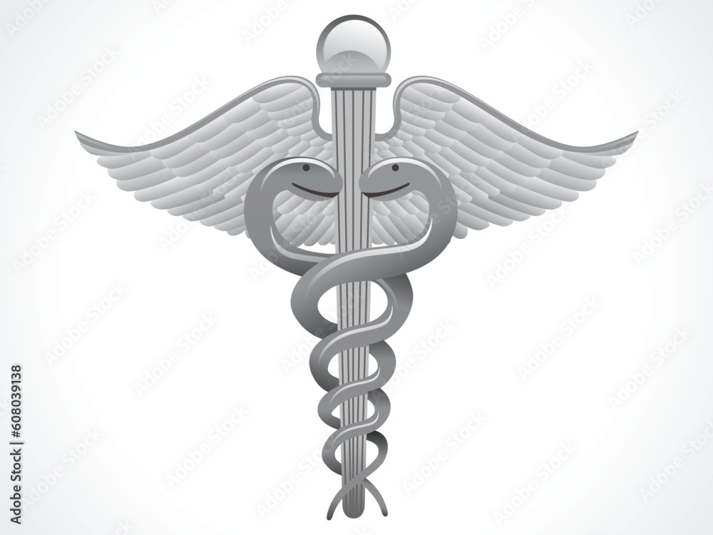 abstract silver caduceus sign vector illustration abstract silver caduceus sign vector illustration