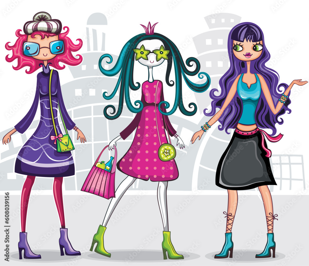 Urban fashion girls (from fashion girl series) Urban fashion girls (from fashion girl series)