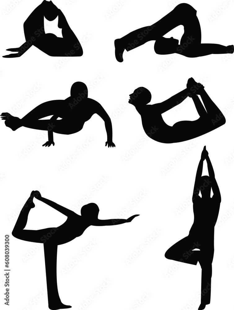 yoga silhouette - vector