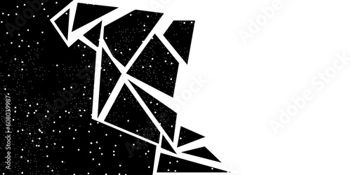 Abstract background with black and white broken shapes. Modern dark abstract vector texture.
