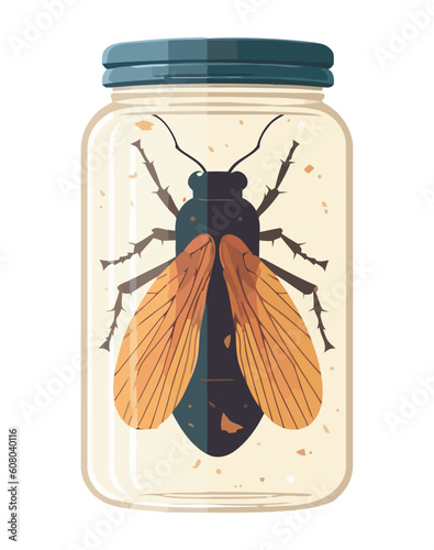 Small insect in bottle jar