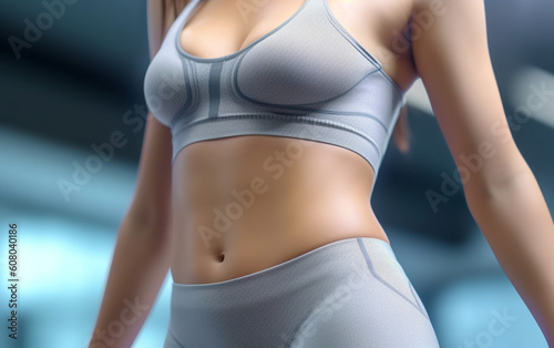 woman in sportswear Inspiration for Fitness Slim Waist of a Woman in Sporty Attire, Generative AI