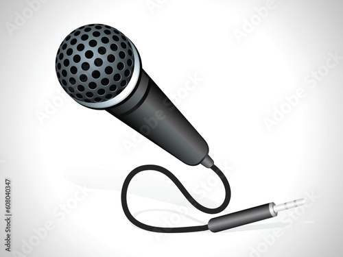 mic with plug in black color vector illustration