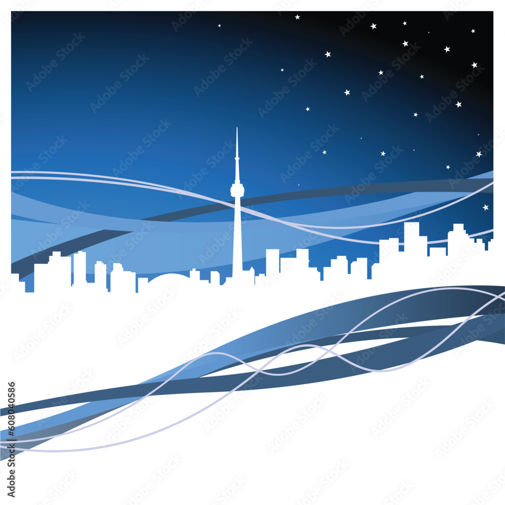 vector cityscape of Toronto