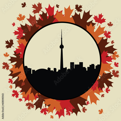 vector cityscape of Toronto