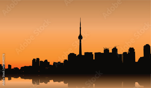 vector cityscape of Toronto