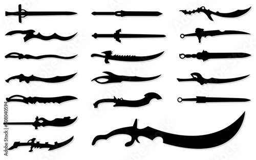 vector set of ancient swords