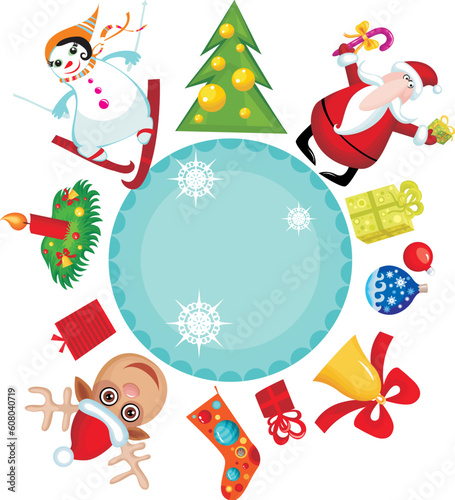 vector illustration of a christmas card